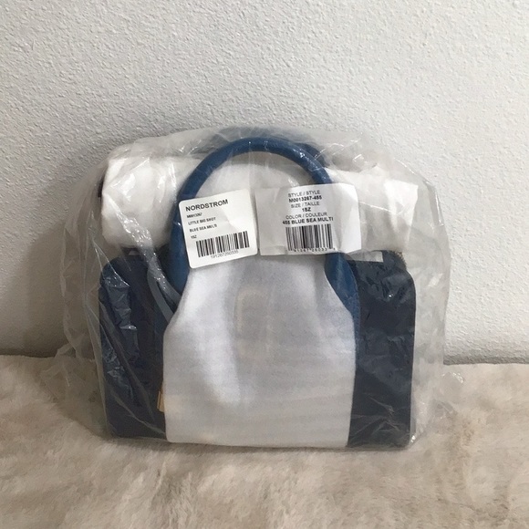 🆕 MARC JACOBS Little Big Shot Mini Tote Handle/Crossbody Bag Blue Sea Multi - Picture 16 of 16